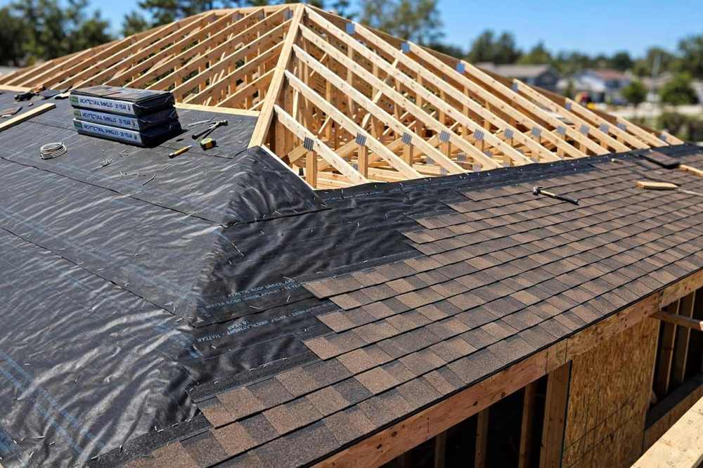Roof installation work on a Gardena home